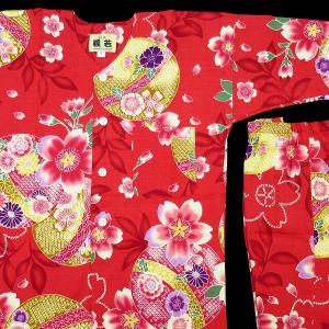 鯉口シャツ まりと桜(赤)1号〜3号サイズ(9...の詳細画像1