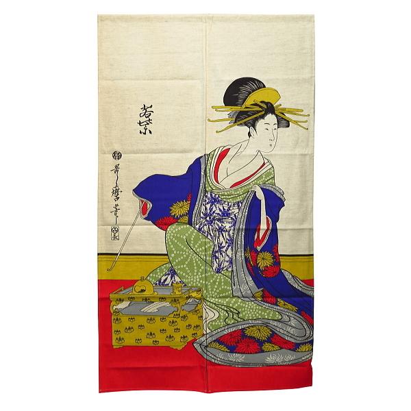 浮世絵暖簾・のれん　「若紫」