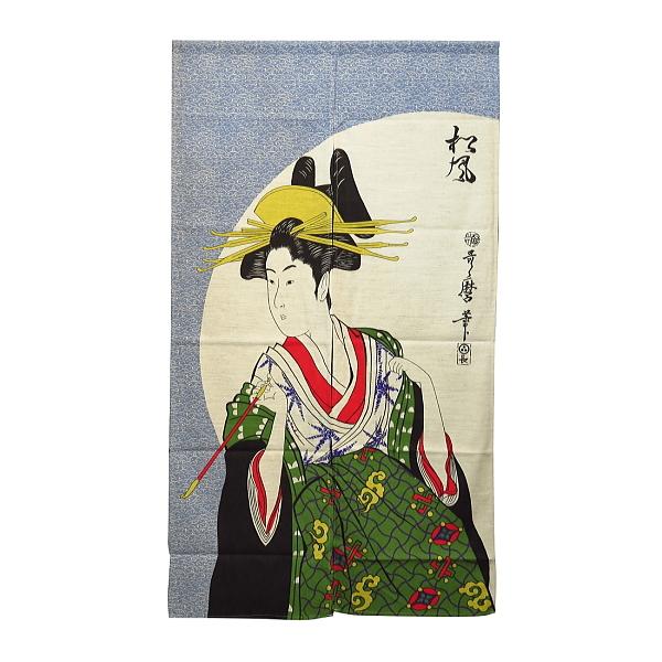 浮世絵暖簾・のれん　「松風」