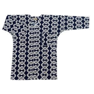 鯉口シャツ 金彩牡丹と桜（黒）大人鯉口シャツ単品 男女兼用 義若