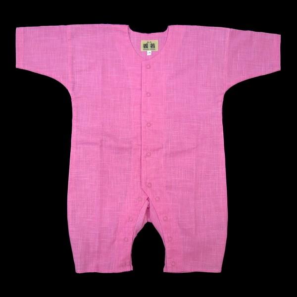 ロンパース むら染め無地（桃ピンク）０号サイズ（８０）　お祭りロンパース 義若オリジナル