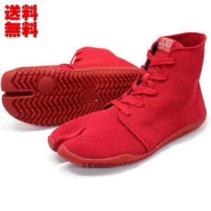 スポーツジョグ２（赤）地下足袋スニーカー（靴ひもタイプ）