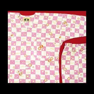 激安 花市松(ピンク)子供鯉口シャツ上下組 男...の詳細画像1
