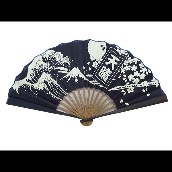扇子 天晴（紺）約25.5cm