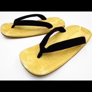 雪駄 セッタ 雪駄（黒ハイミロン鼻緒） ライト底 Lサイズ（8寸6分