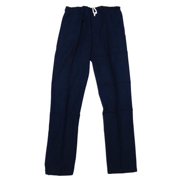 股引き型ズボン むら染め無地 義若の股引き型ズボン（紺）小〜特大サイズ（Ｓ〜ＬＬ）男女兼用 義若オリ...
