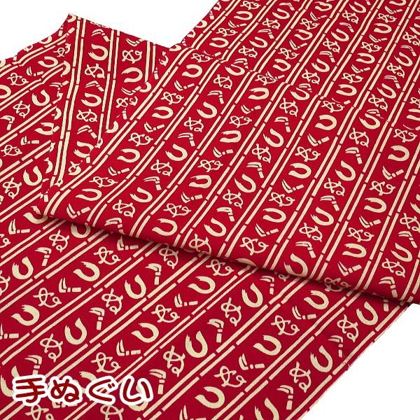 いろは・てぬぐい　本染 「かまわぬ」 濃赤手拭・手ぬぐい ※