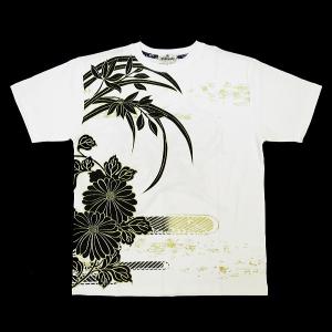 Tシャツ 和柄 九尾の狐（白） 絡繰魂の和柄半袖Tシャツ｜matsuriya-sonami