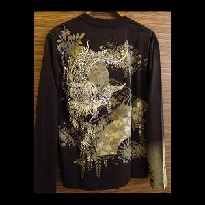 Tシャツ 和柄 流水鯉刺繍（黒） 絡繰魂 和柄VネックTシャツ : 祭屋