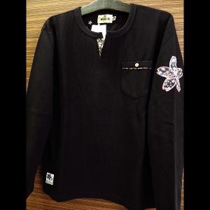 Tシャツ 和柄 双龍極道総刺繍（黒）和柄長袖Tシャツ 絡繰魂 : 祭屋 そ