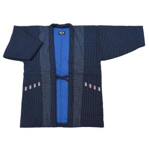 本場久留米綿入れ半纏パッチワーク（グレー） 男性用フリーサイズ 日本