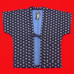 本場久留米綿入れ半纏パッチワーク（抹茶緑） 男性用フリーサイズ 日本