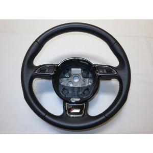 シルバーステッチ! Q5 FY Sライン アウディ 純正 革 ステアリング