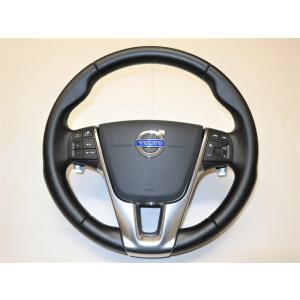 美品! パドル付き! V40 ボルボ 純正 革 ステアリング ハンドル