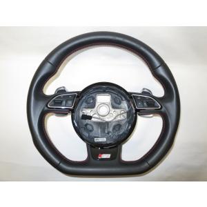 美品Sモデル! ダブルステッチ! S5 8T パドル付! アウディ 純正 革