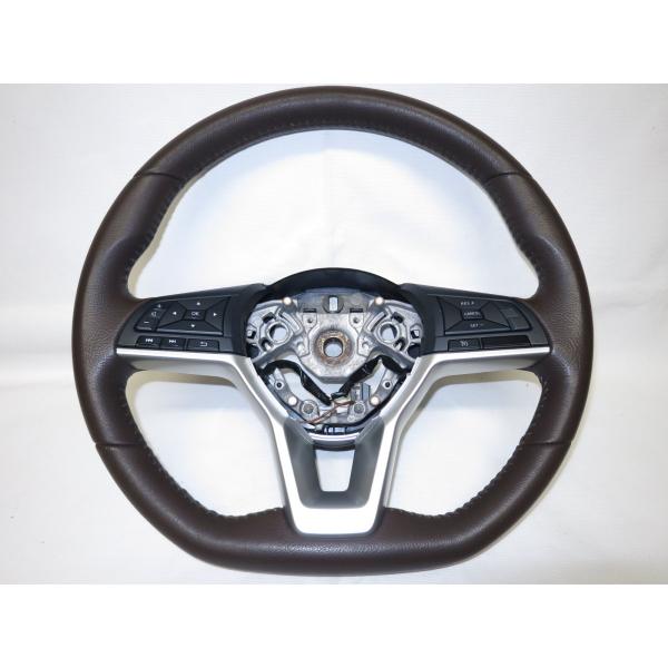 希少ブラウン 本革! セレナ C27 HC27 HFC27 GC27 純正 革 ステアリング ハンド...