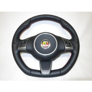 美品! ツーリズモ! アバルト 595 純正 革 ステアリング ハンドル