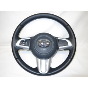 タントL375Sモモmomo革 ステアリング ハンドル エアバック エアー