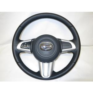 タントL375Sモモmomo革 ステアリング ハンドル エアバック エアー