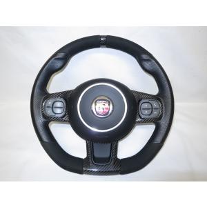 美品! ツーリズモ! アバルト 595 純正 革 ステアリング ハンドル