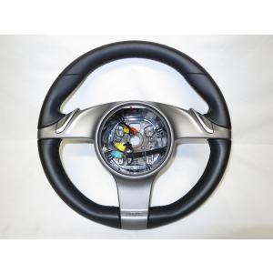 美品! 981 ボクスター ポルシェ 純正 革 ステアリング ハンドル 991