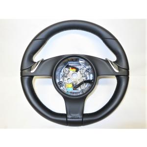 美品! 981 ボクスター ポルシェ 純正 革 ステアリング ハンドル 991