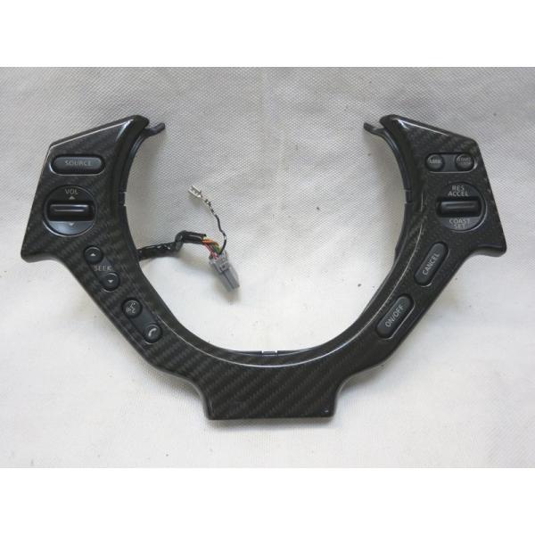 GTR GT-R R35 前期 ステアリング スイッチ カーボン パネル 25550 JF00A 管...