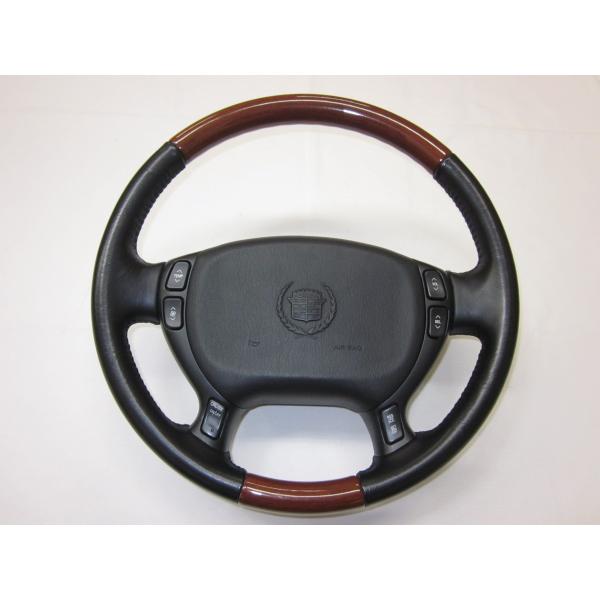 キャデラック　ドゥビル　純正　ウッド　コンビ　ステアリング　ハンドル　エアバック　エアバッグ　エアー...