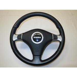 美品 日産 純正オプション MOMOステアリング エアバック付き モモ momo 日産純正OP オプション 革 ステアリング エアバック
