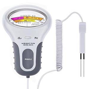 RUIZHI 高精度のプール水質デジタル分析装置 プローブ付き2 in 1水質PHおよび塩素レベルCL2ポータブルテスター 水産養殖業/温泉/水族館/
