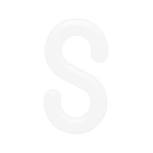 【50個販売】Sフック 8mm   プラスチック 白色 ニッサチェイン PSH80