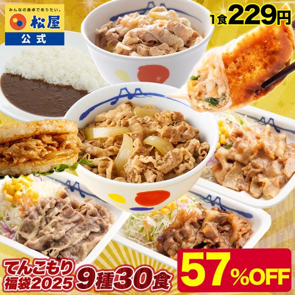 【1食209円！単品合計価格15,750円→6,290円！】2024年 松屋のてんこもり福袋！9種3...