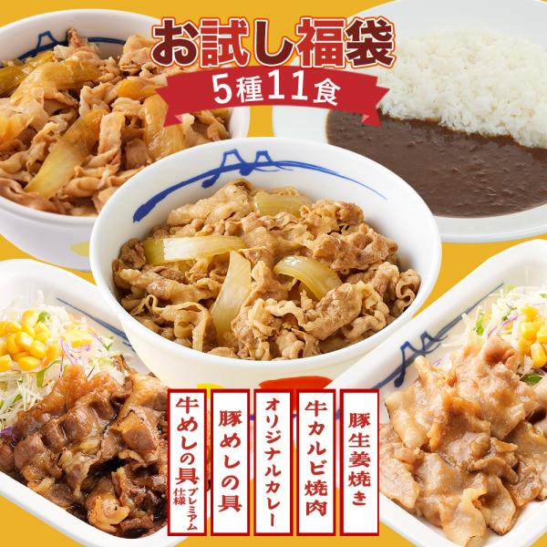 【松屋】 5種11食 2024年新福袋　 ( 冷凍食品 冷凍 牛丼 牛めし 牛丼の具 牛めしの具 詰...