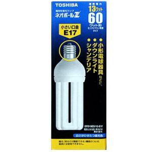東芝　電球型蛍光ランプ　EFD15ED/13-E17　60W形　口金E17　昼光色　ネオボールZ　T...