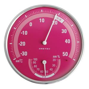ドリテック　アナログ温湿度計 おしゃれな壁掛け温湿度計　O-310PK　ピンク　DRETEC　1個　在庫限りの商品画像