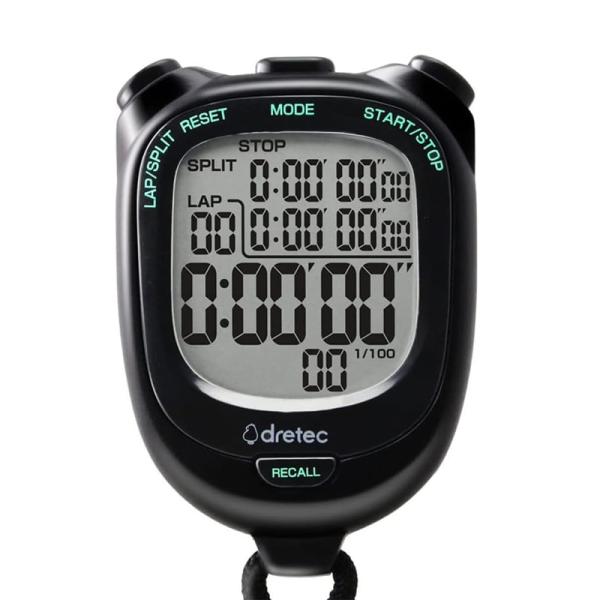 【メール便可】 ドリテック　ストップウォッチ　ラップ/スプリット計測機能　1/100秒計測　操作音O...