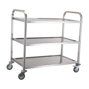 MTI 18-8ワゴン3段4輪 S  044427003 75X40X83．5 カート 回診車  25-2135-05 エムテートリマツ