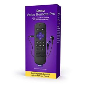 Roku Voice Remote Pro 充電式音声リモコン テレビコントロール付き 紛失リモートファインダー プライベートリスニング ハンズフリー