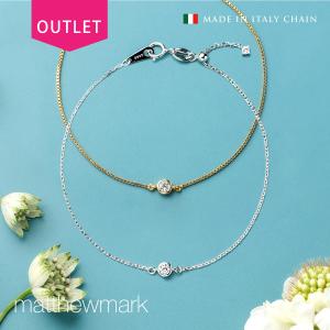 ブレスレット レディース ジルコニア チェーンブレスレット K18