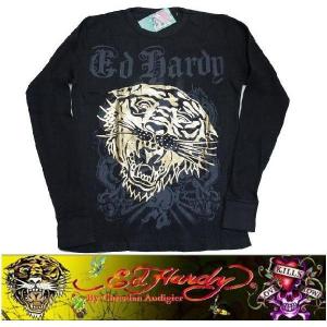 送料無料 Ed Hardy エドハーディー メンズ ロンT 長袖Tシャツ TIGER タイガー サーマル R0DEJJAZ 選べるサイズ あすつく｜maturi-japan