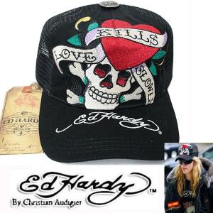 マドンナ着用モデル Ed Hardy エドハーディー BASIC CAP キャップ LOVE KILLS SLOWLY C51BSC052 黒 (41) あすつく｜maturi-japan