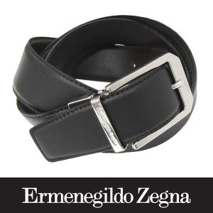 Ermenegildo Zegna エルメネジルド ゼニア 牛革 ベルト リバーシブル 紳士 メンズ 黒/茶 (21)｜maturi-japan