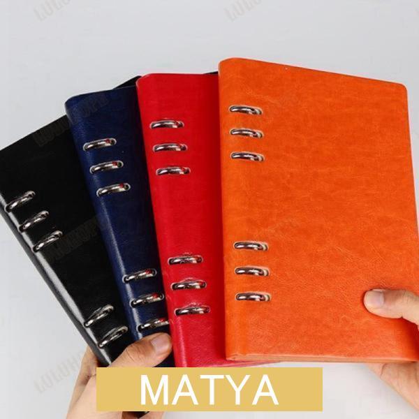 手帳 A5 A5サイズ 6穴 6リング 80枚 ルーズリーフ 日記帳 メモ帳 ダイアリー ステーショ...