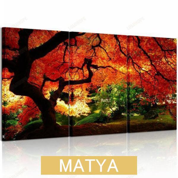 アートパネル　紅葉狩りアートパネル3パネルセットの絵 絵画 インテリア　風景画　 Airbnb 民泊...
