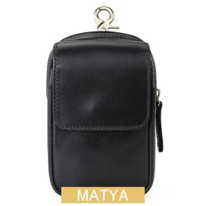 本革 ベルトポーチ ポーチ メンズ カラビナ付...の詳細画像1