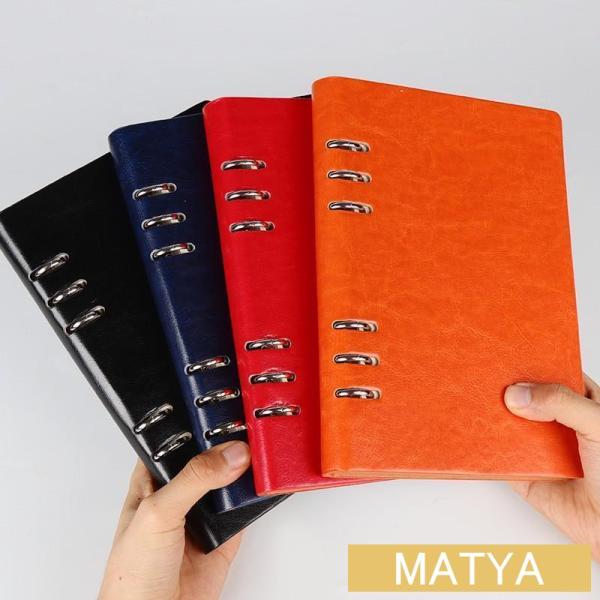 手帳 A5 A5サイズ 6穴 6リング 80枚 ルーズリーフ 日記帳 メモ帳 ダイアリー ステーショ...