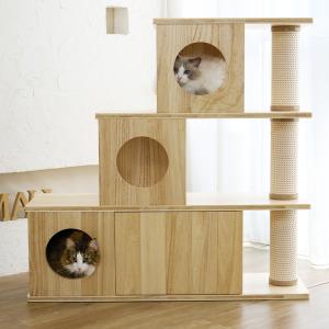 【Mauタワー国産桐リュクス】キャットタワー ...の詳細画像1