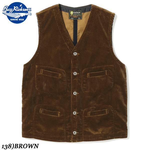 BUZZ RICKSON'S AVIATION ASSOCIATES CORDUROY VEST S...