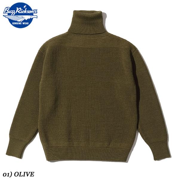 BUZZ RICKSON'S SWEATERS, WOOL, TURTLE NECK, O.D. “...