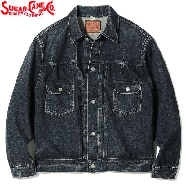 SUGAR CANE 14.25oz. BLACK DENIM JACKET 1953 AGED M...